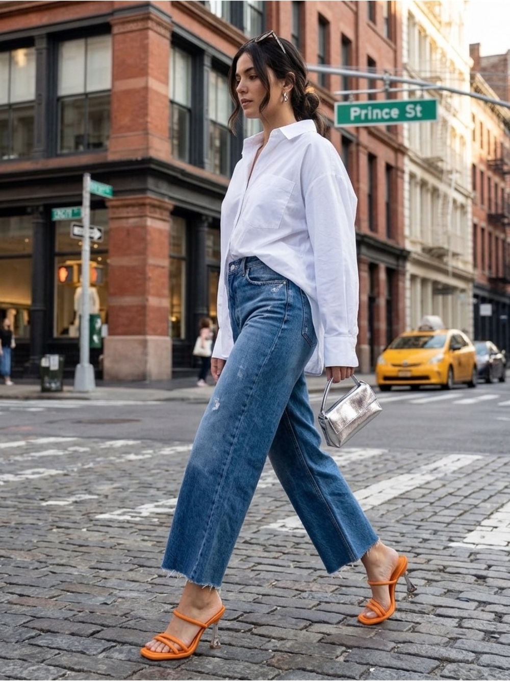 SCHUTZ Wide-Leg Blue Denim Jeans